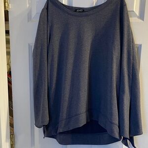 Jones New York Women's Heathered Blue Long Sleeve Top